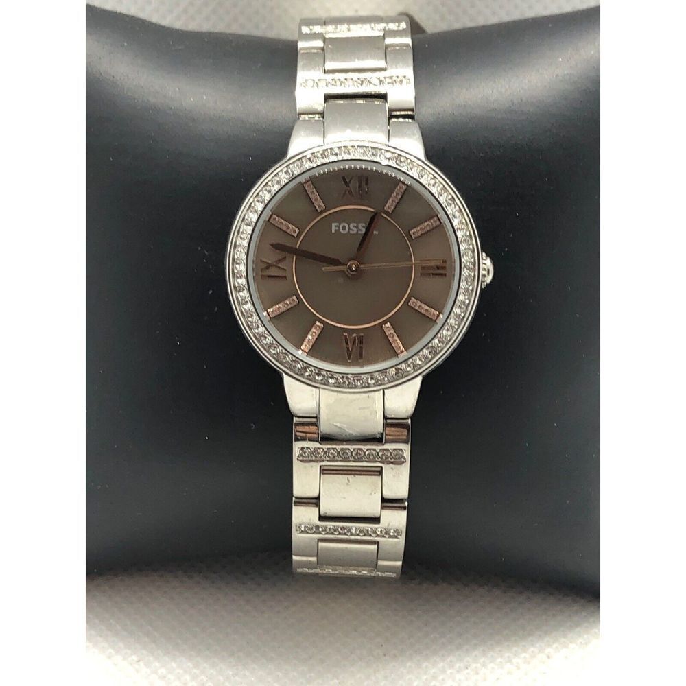 Fossil ES4147 Virginia Women Stainless Steel Analog Taupe Dial Quartz Watch XR17